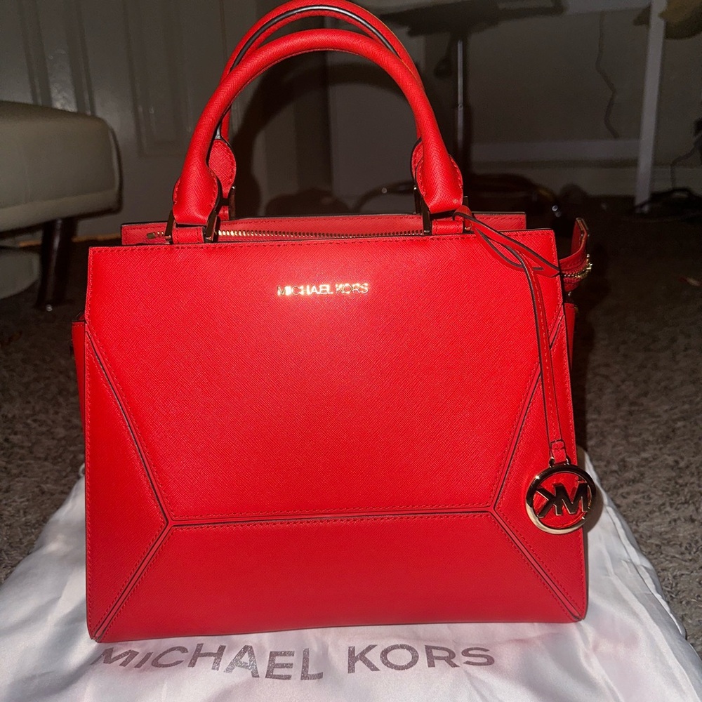 Michael Kors Bold Red Satchel